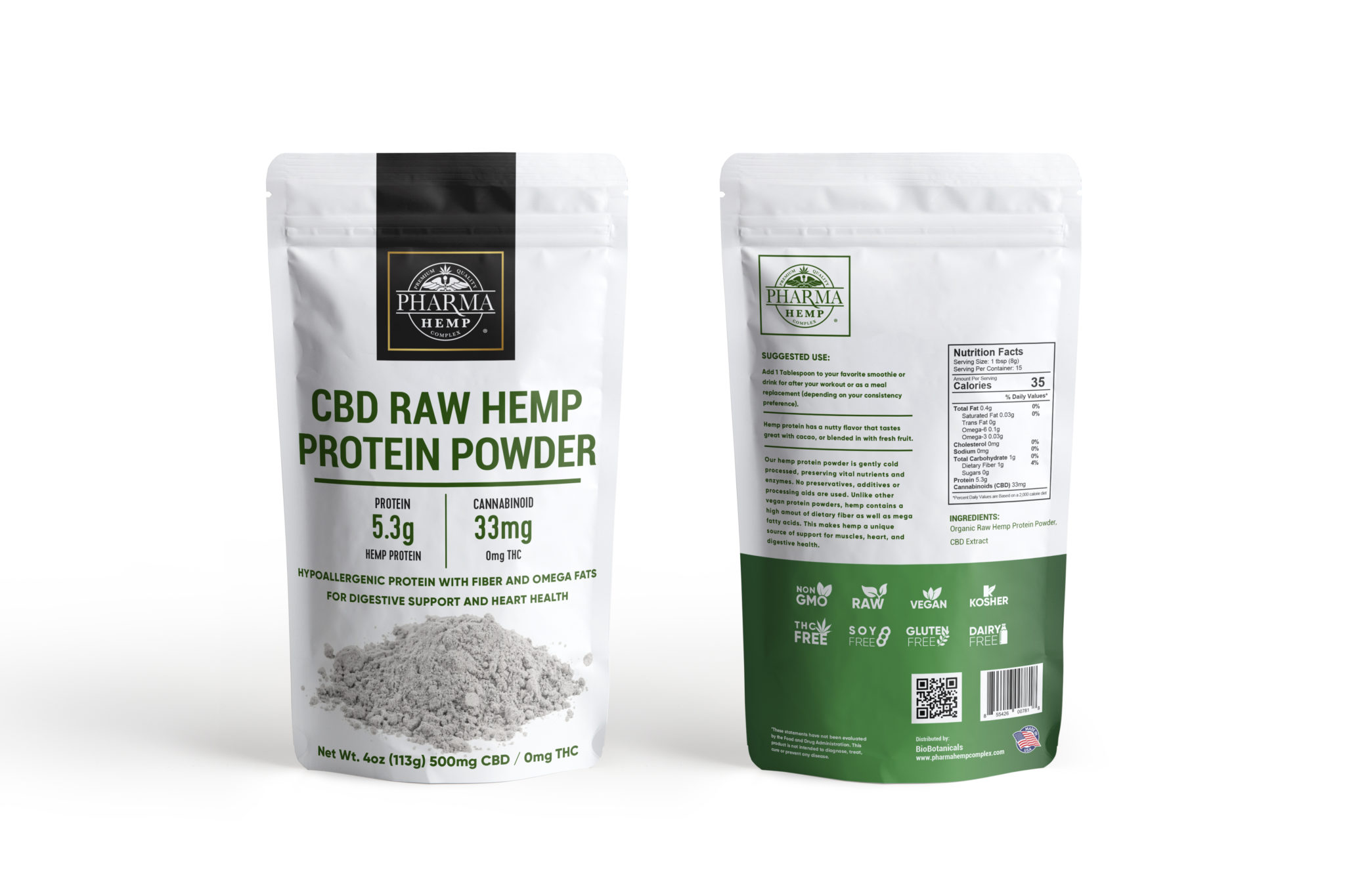 Raw Hemp CBD Protein Powder 500 MG CBD 4oz Hemp Health Inc