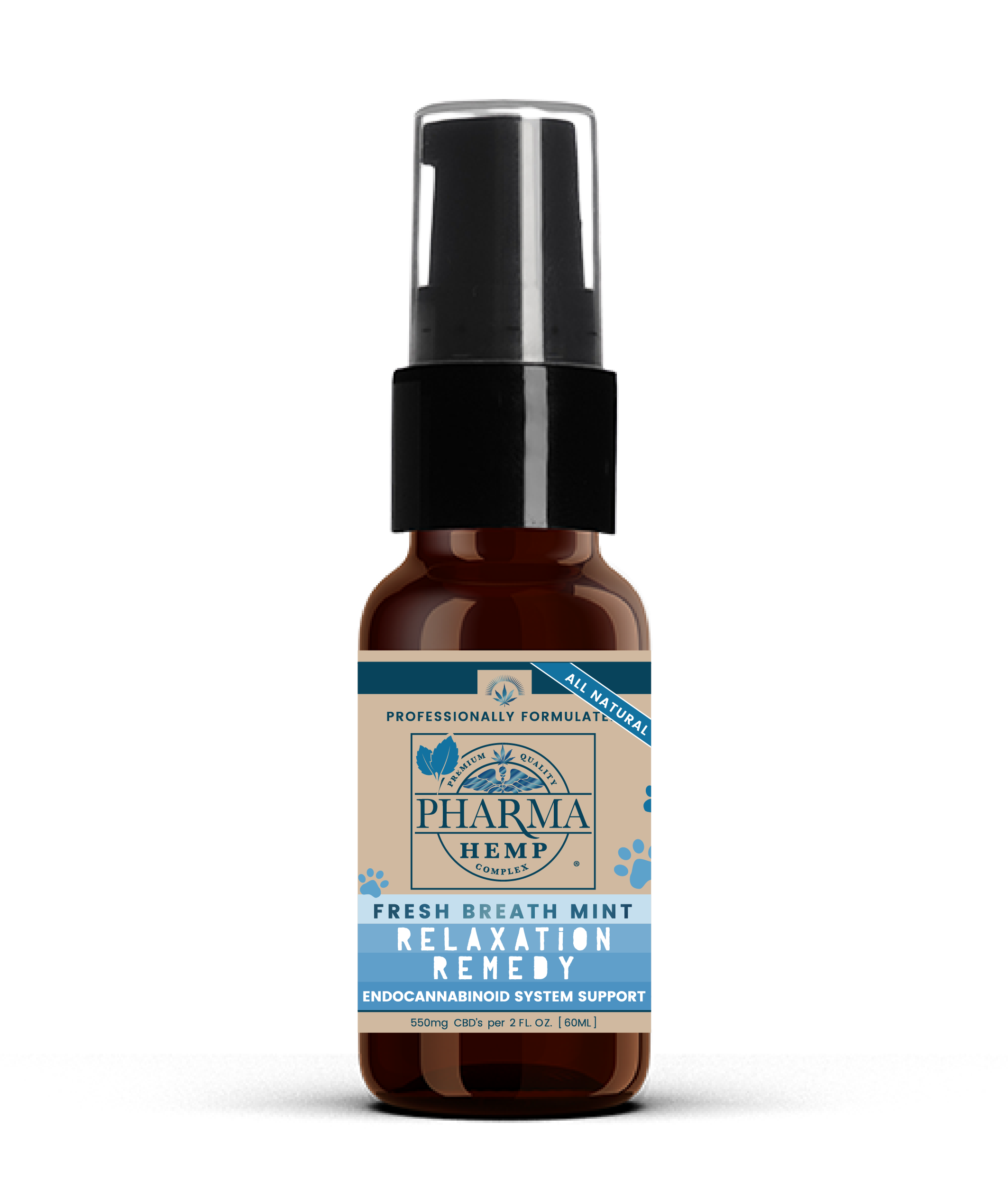 PHC_2oz_Pets_Spray_Mock-Up_Fresh_Breath_Mint-Oil - Hemp Health Inc